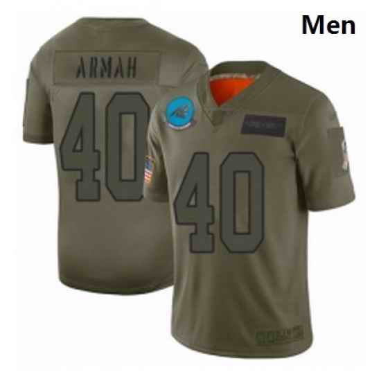 Men Carolina Panthers 40 Alex Armah Limited Camo 2019 Salute to Service Football Jersey